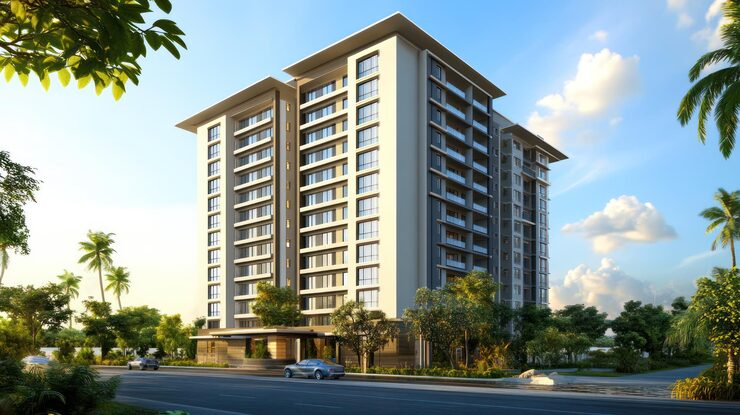 L&T Panvel high-rise residential with 2 and 3 BHK modern apartments near the airport